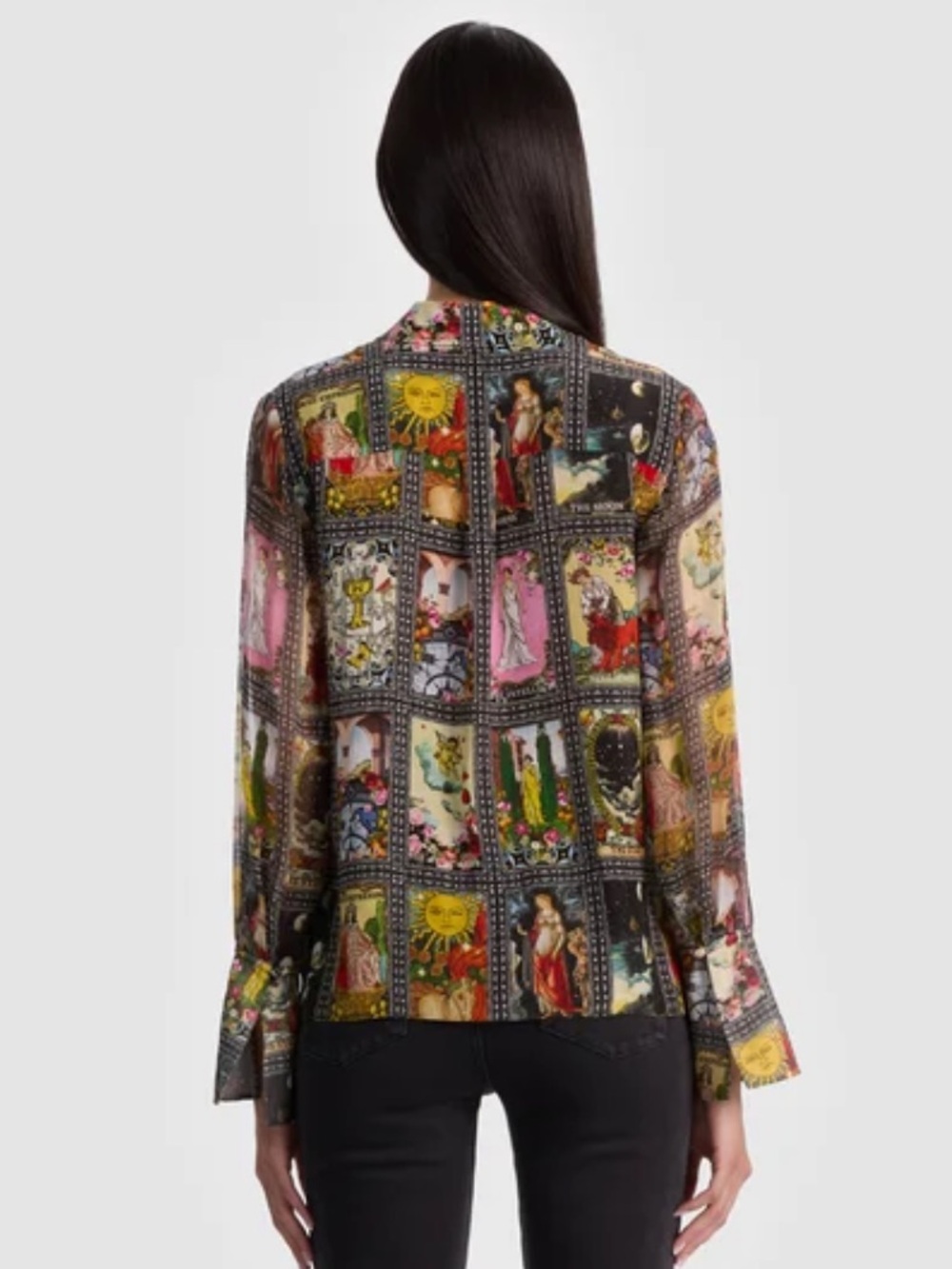 Alice + Olivia Wan Silk Blouse in Enchanted Tarot - Picture 4 of 14